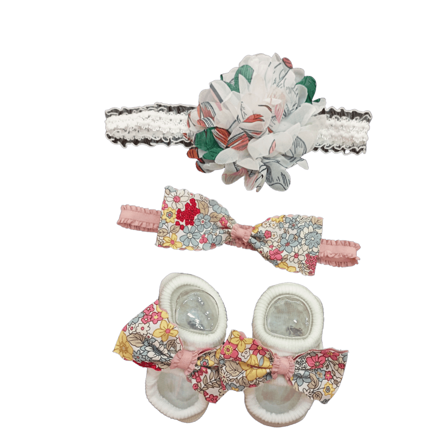Floral Bow and Flower Bow Set by Little Smiles
