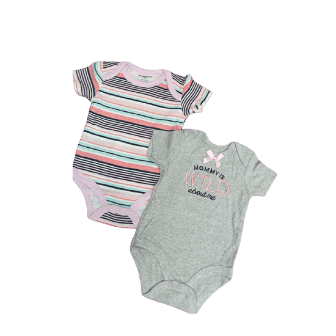 Gray and Lining with a Bow Bodysuits — Bodysuits by Little Smiles Pakistan