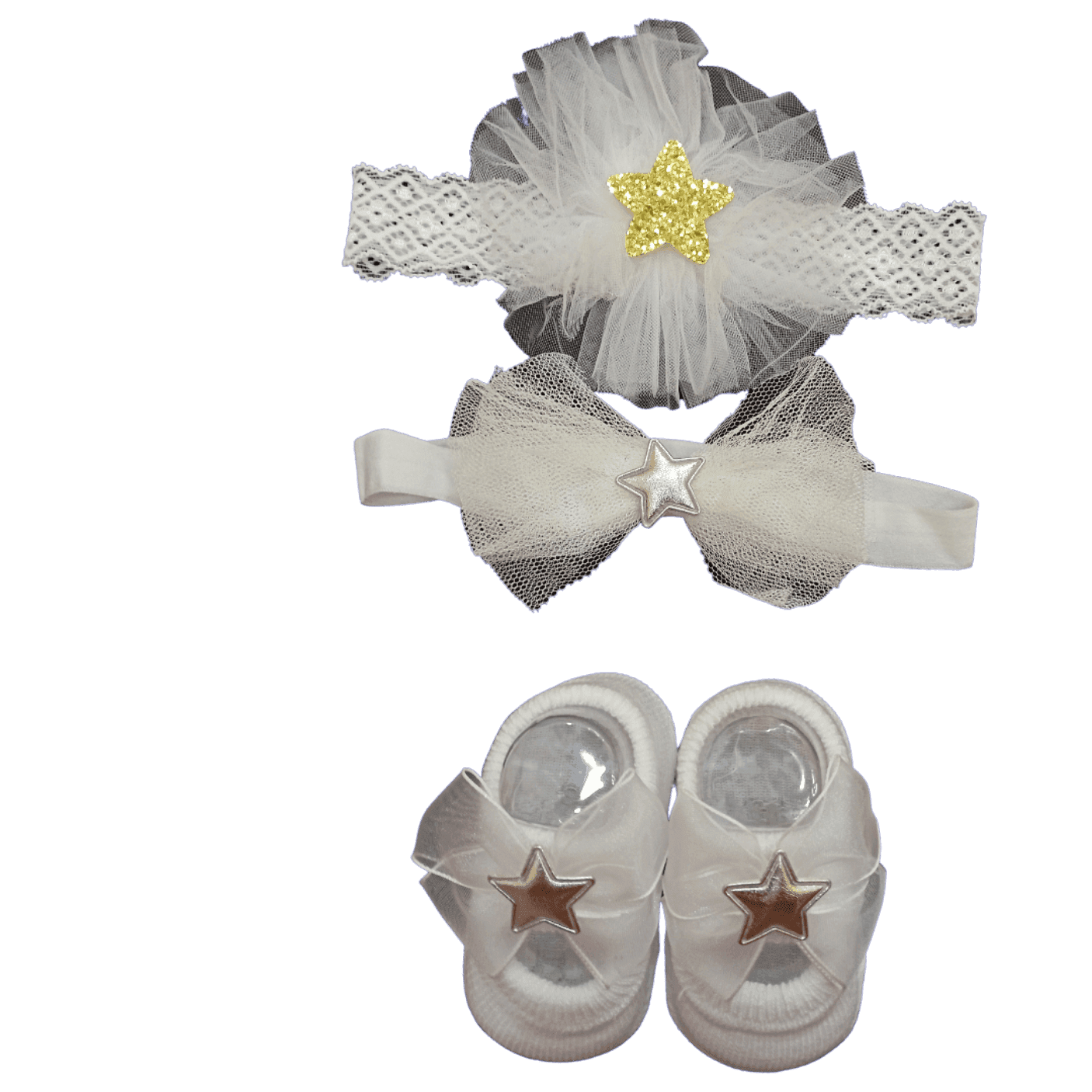 Gray Star Bow Set by Little Smiles