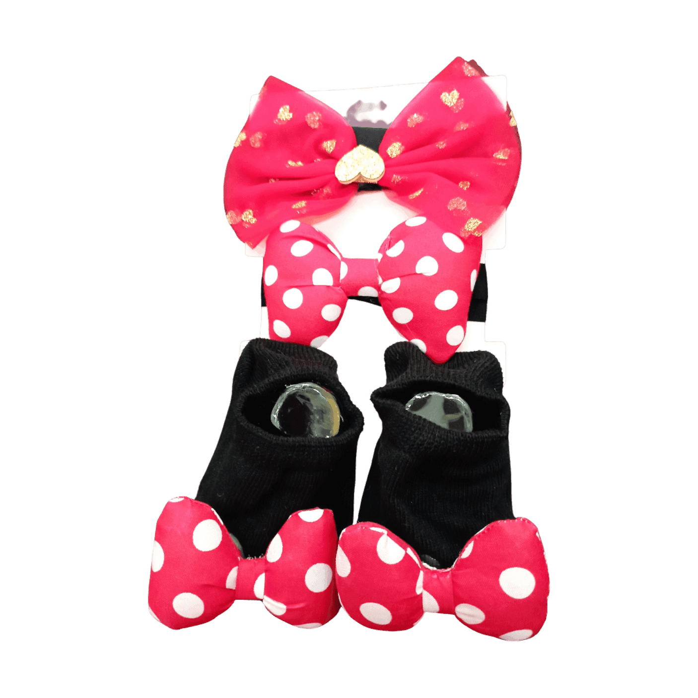 Polka Dots Red and Black Bow Set — Bow Set by Little Smiles Pakistan
