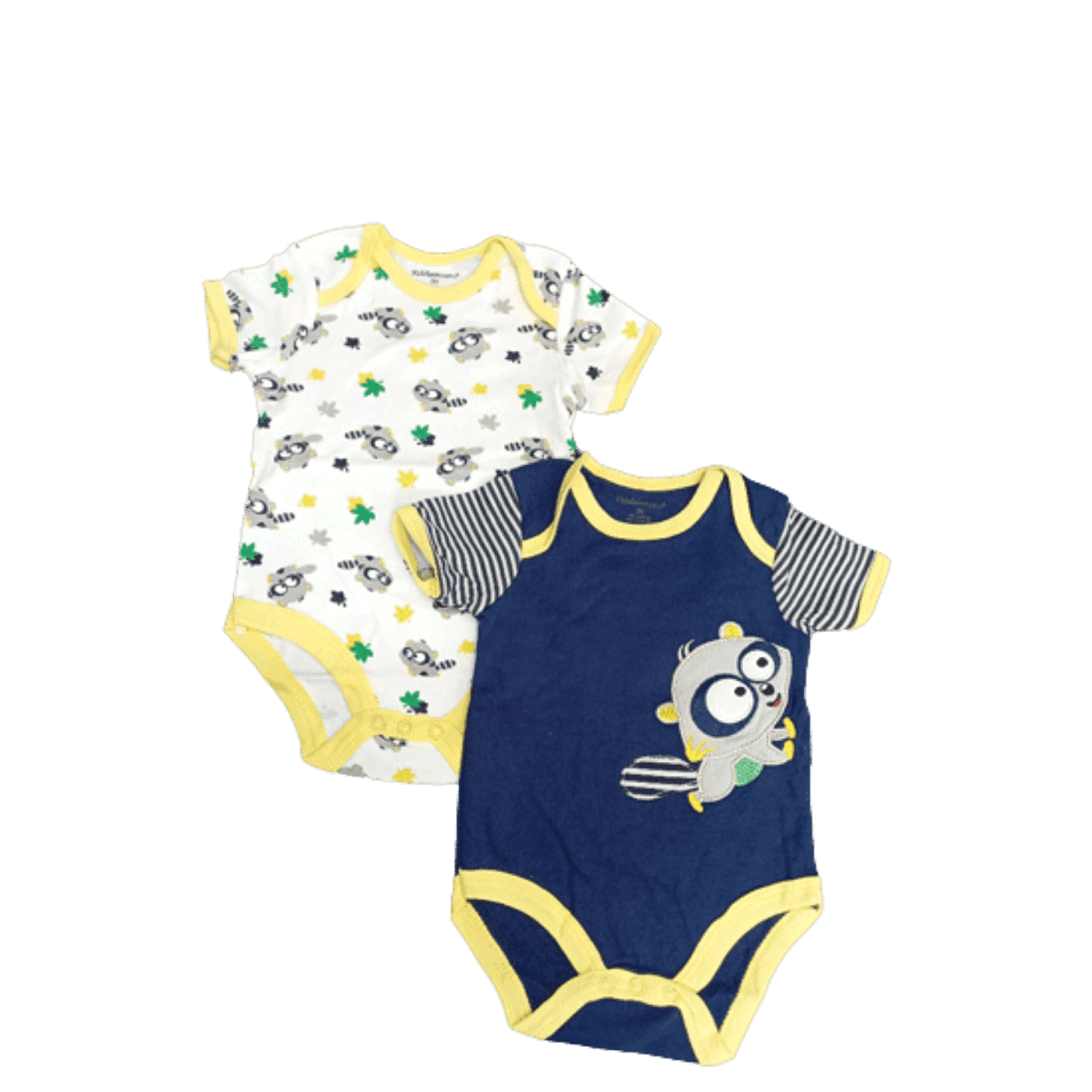 Yellow Borders with a Racoon Bodysuits — Bodysuits by Little Smiles Pakistan
